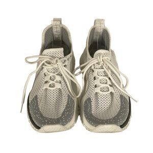 PONY Men’s PP1 Road Sz 9.5 White Gray Stretch Fabric Athletic Shoes Sneakers